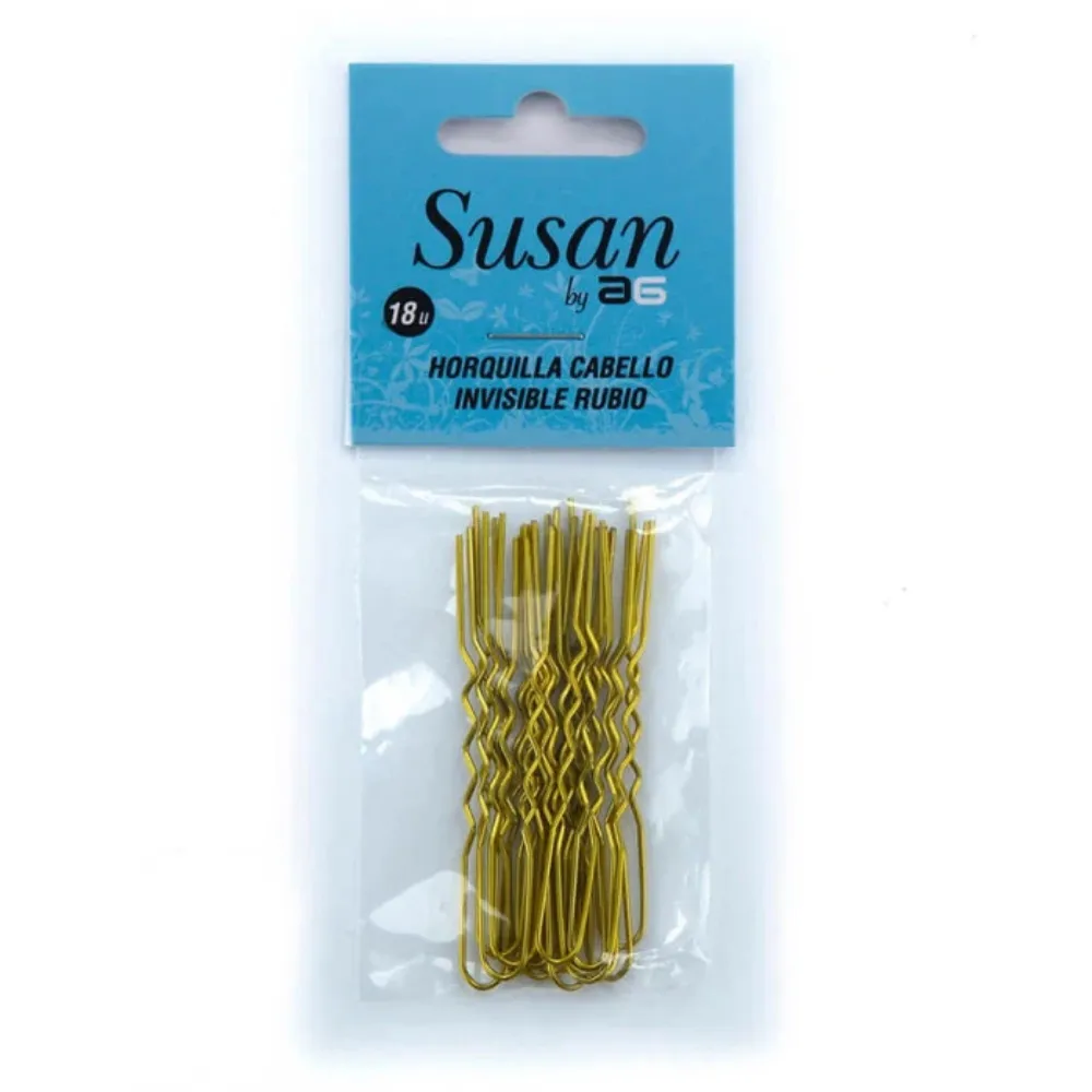 Asuer Horquilla Cabello Invisible Rubio Susan 18uds